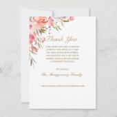 Elegante Blush Rose Olivenweg Schriftart Foto Beer Dankeskarte (Rückseite)