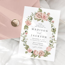 Elegante Blush Rose und Grüne Hochzeit