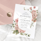 Elegante Blush Rose und Grüne Hochzeit Einladung