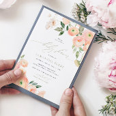 Elegante Blush & Sage Green Baby Dusche Einladung