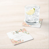 Elegante Blush & Sage Green Baby Dusche Rechteckiger Pappuntersetzer (Vor Ort)