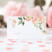 Elegante Blush & Sage Green Blume Hochzeit Platzkarte