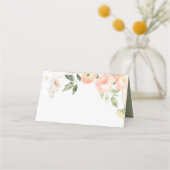 Elegante Blush & Sage Green Blume Hochzeit Platzkarte (Vorderseite)