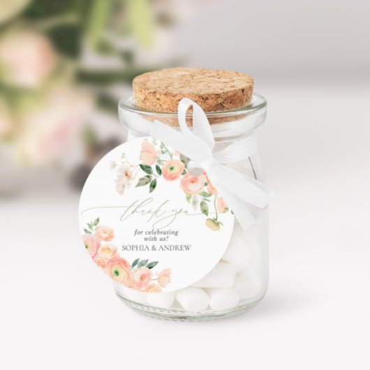 Elegante Blush & Sage Green Gastgeschenk Hochzeit  Geschenkanhänger