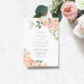 Elegante Blush & Sage Green Wedding Einladung