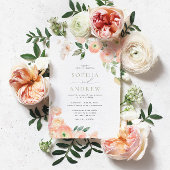 Elegante Blush & Sage Green Wedding Einladung
