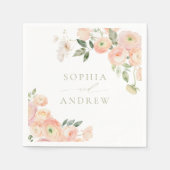 Elegante Blush & Sage Green Wedding Napkins Serviette (Vorderseite)