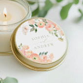 Elegante Blush & Sage Green Wedding Runder Aufkleber