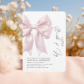 Elegante Blush Satin Bow Girl Baby Shower Einladung