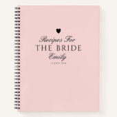 Elegante Blush Script Brautparty Geschenkrezepte Notizblock (Vorderseite)
