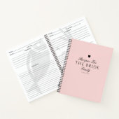 Elegante Blush Script Brautparty Geschenkrezepte Notizblock (Innenseite)