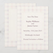 Elegante Blush-Script Save-the-Date-Karte | Minima Save The Date (Vorne/Hinten)