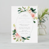 Elegante Blush Silver Floral Wedding Folieneinladung (Stehend vorne)