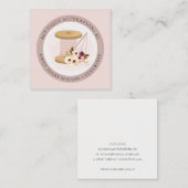 Elegante Blush Spool Needle Wasserfarbene Flora Sc Quadratische Visitenkarte (Vorne/Hinten)