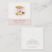Elegante Blush Spool Needle Wasserfarbene Flora Sc Quadratische Visitenkarte (Vorne/Hinten)