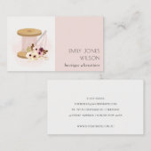 Elegante Blush Spool Needle Wasserfarbene Flora Sc Visitenkarte (Vorne/Hinten)