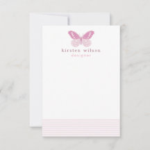 Elegante Blush Stripes & Butterfly - Personalisier