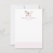 Elegante Blush Stripes & Butterfly - Personalisier