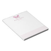 Elegante Blush Stripes & Butterfly - Personalisier Notizblock (angewinkelt)