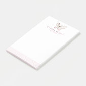 Elegante Blush Stripes & Butterfly Post-it Notes Post-it Klebezettel (angewinkelt)