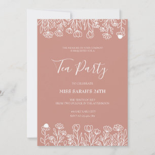 Elegante Blush-Teeparty-Einladung Einladung