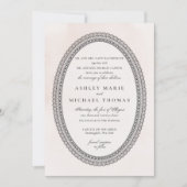 Elegante Blush und Black Watercolor Lace Wedding Einladung (Vorderseite)