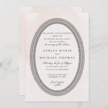 Elegante Blush und Black Watercolor Lace Wedding