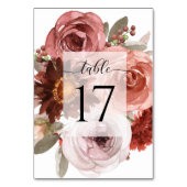 Elegante Blush und Burgund Hochzeit oder andere Ve Tischnummer (Rückseite)