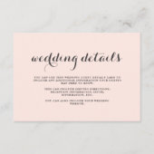 Elegante Blush und Gray Wedding Guest Details Begleitkarte (Vorderseite)