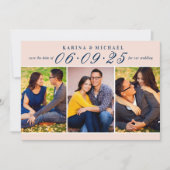 Elegante Blush- und HochzeitsfotoCollage Save The Date (Vorderseite)