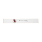 Elegante Blush und Rote Rosen Hochzeit Einladungsbanderole (Flach)