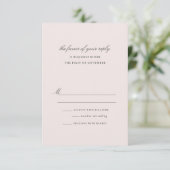 Elegante Blush und Vintage Rose RSVP Karte (Stehend Vorderseite)