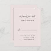Elegante Blush und Vintage Rose RSVP Karte (Vorne/Hinten)