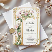 Elegante Blush Vintage Hochzeit Einladung