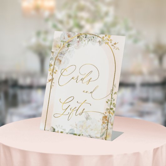 Elegante Blush Wasserfarben Blumenkarten und Gesch Sockelschild