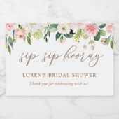 Elegante Blush Wasserfarben Frische Pasta machen Schaumweinetikett (Einzelnes Label)