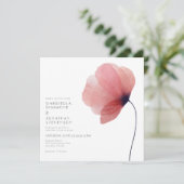 Elegante Blush Watercolor Poppy Gray Wedding Einladung (Stehend Vorderseite)