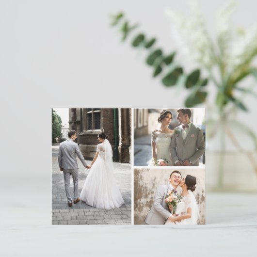 Elegante Blush Wedding Danke Postcard Ankündigungspostkarte (Stehend Vorderseite)