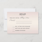 Elegante Blush Wedding RSVP Cards (Rückseite)