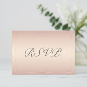 Elegante Blush Wedding RSVP Cards Karte (Stehend Vorderseite)
