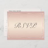 Elegante Blush Wedding RSVP Postkarten (Vorne/Hinten)