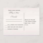 Elegante Blush Wedding RSVP Postkarten (Rückseite)