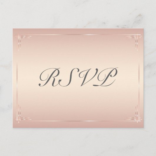 Elegante Blush Wedding RSVP Postkarten (Vorderseite)