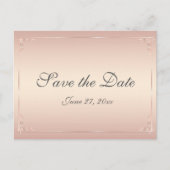 Elegante Blush Wedding Speichern Sie die Daten Pos Ankündigungspostkarte (Vorderseite)