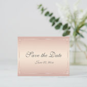 Elegante Blush Wedding Speichern Sie die Daten Pos Ankündigungspostkarte (Stehend Vorderseite)
