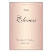 Elegante Blush Wedding Tischnummern (Rückseite)