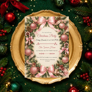 Elegante Blush-Weihnachtsfeier Einladung