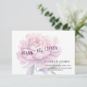 Elegante Blushing Bloom Romantic Pink Peony Weddin Save The Date (Stehend Vorderseite)