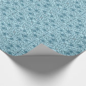 Elegante Blüte Aquamarin Damask Geschenkpapier (Ecke)