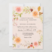 Elegante Blüte in Damask Brautparty Wreath Einladung (Vorderseite)